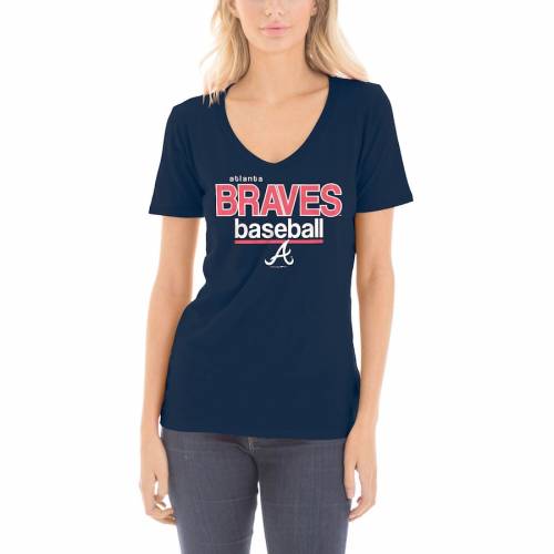 新作モデル ニューエラ 5th Ocean By New Era エラ アトランタ ブレーブス レディース ジャージー Vネック Tシャツ 紺色 ネイビー ニューエラ Jr Women S 5th Ocean By Ronald Acuna Baby Jersey Flipped Number Na