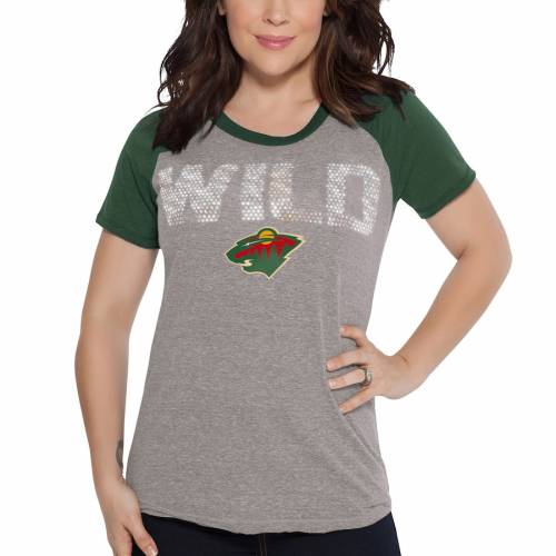 Touch タッチ Alyssa Tシャツ Gray レディース ミネソタ By 灰色 Green グレー ラグラン Milano ワイルド Tシャツ グレイ 緑 グリーン Womens Wild Raglan Gray Green Touch By Alyssa Milano Minnesota Conference Triblend Tshirt