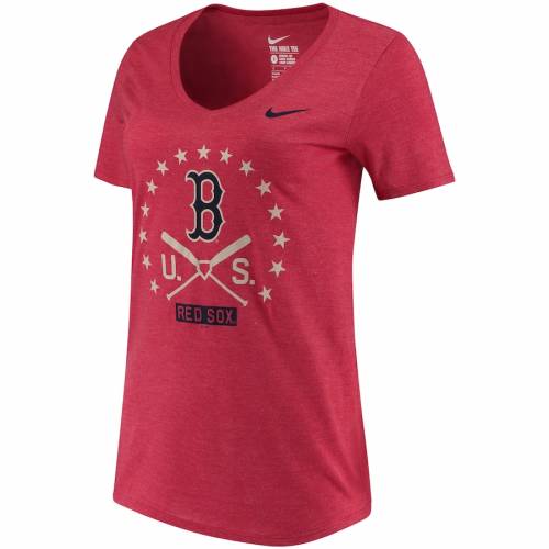 ナイキ Nike Tシャツ トップス Vneck ボストン Womens ナイキ 赤 Boston レッド ボストン Tシャツ Red レッド Triblend Nike レディース ブイネック Tシャツ Sox レディース 赤 ブイネック Womens Red Nike Boston Sox Armed Forces Triblend