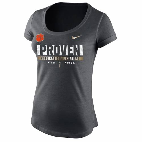 売れ筋 楽天市場 ナイキ Nike クレムソン タイガース レディース カレッジ Tシャツ Women S Nike College Football Playoff 16 National Champions Locker Room Tshirt Anthracite レディースファッション トップス Tシャツ カ スニケス 正規店仕入れの