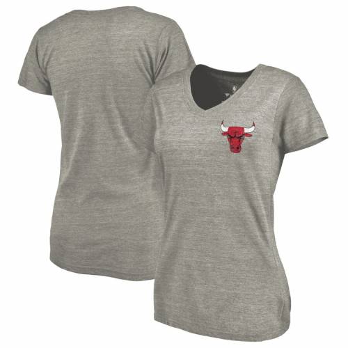 特売 ファナティクス Fanatics Branded シカゴ ブルズ レディース ロゴ Vネック Tシャツ 灰色 グレー グレイ Women S Gray Fanatics Branded Primary Logo Left Chest Distressed Triblend Vneck Tshirt Heathered レディー 正規品 Pangan Unisri Ac Id