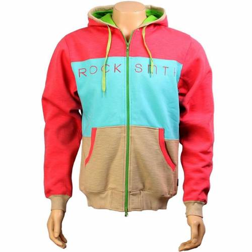 フーディー パーカー ロックスミス メンズ 【 ROCK SMITH TRI COLOR ZIP UP HOODY (STRAWBERRY) / STRAWBERRY 】 メンズファッション トップス