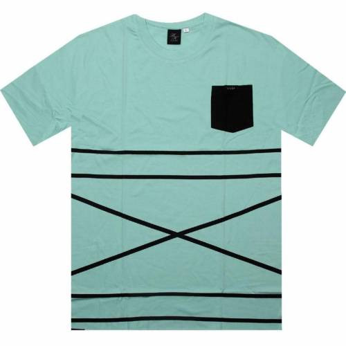 アコンプライス ストライプ Tシャツ メンズ 【 AKOMPLICE CROSS STRIPE TEE (TEAL) / TEAL 】 メンズファッション トップス カットソー