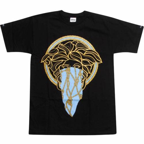 Tシャツ ゴールド 黒色 ブラック 青色 ブルー クルックスアンドキャッスルズ メンズ 【 CROOKS AND CASTLES GORGON TEE (BLACK / GOLD BLUE) BLACK GOLD BLUE 】 メンズファッション トップス カットソー