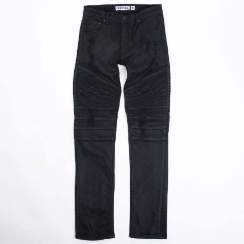 リーズン デニム ジーンズ 黒色 ブラック テーパードジーンズ メンズ 【 REASON MEN LEROY WASHED DENIM JEANS (BLACK) / BLACK 】 メンズファッション ズボン パンツ｜スニケス