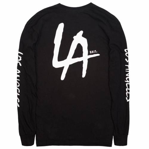 ベイト ロサンゼルス スリーブ Tシャツ 黒色 ブラック 長袖 メンズ 【 BAIT MEN LA HITS LONG SLEEVE TEE (BLACK) / BLACK 】 メンズファッション トップス カットソー｜スニケス