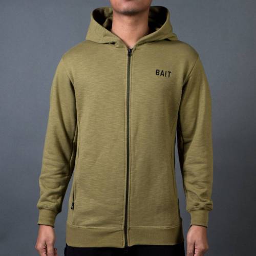 【★百貨店SALE★6/11夜夜中2時迄】ベイト フーディー パーカー 天使の都市 オリーブ メンズ 【 BAIT MEN FRENCH TERRY HOODY - MADE IN 天使の都市 (OLIVE) / OLIVE 】 メンズ流行り物 トップス