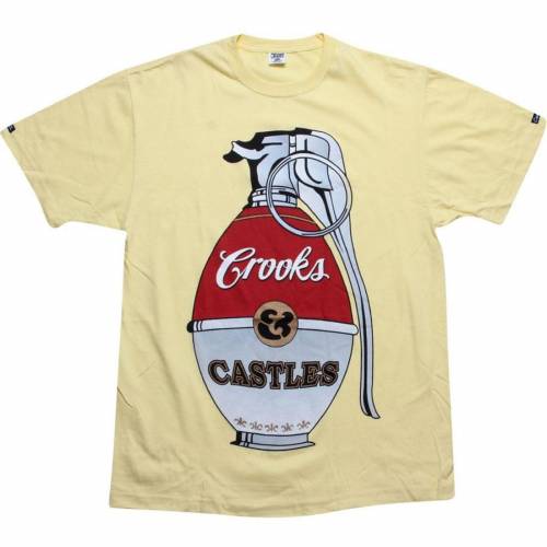 Tシャツ クルックスアンドキャッスルズ メンズ 【 CROOKS AND CASTLES WAR HALLS GRENADE TEE (CANARY) / CANARY 】 メンズファッション トップス カットソー