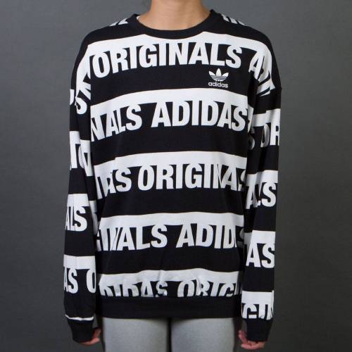 アディダス トレフォイル スウェットシャツ トレーナー 黒色 ブラック レディース 【 ADIDAS WOMEN TREFOIL SWEATSHIRT (BLACK) / BLACK 】 メンズファッション トップス カジュアルシャツ｜スニケス