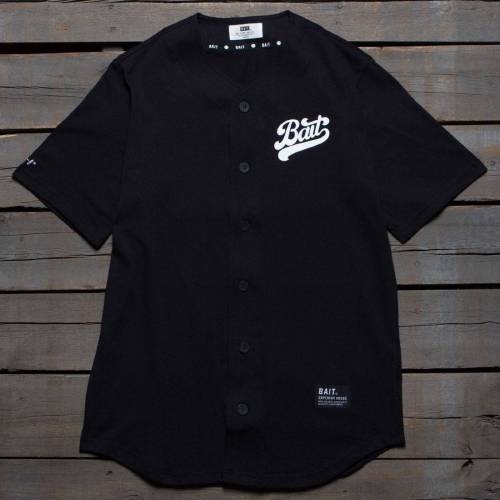 ベイト スクリプト ロゴ ベースボール ジャージー 黒色 ブラック メンズ 【 BAIT MEN SCRIPT LOGO BASEBALL JERSEY SHIRT (BLACK) / BLACK 】 メンズファッション トップス Tシャツ カットソー