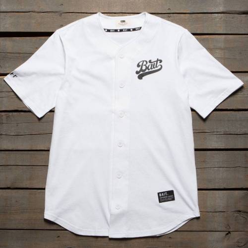ベイト スクリプト ロゴ ベースボール ジャージー 白色 ホワイト メンズ 【 BAIT MEN SCRIPT LOGO BASEBALL JERSEY SHIRT (WHITE) / WHITE 】 メンズファッション トップス Tシャツ カットソー 17,220円