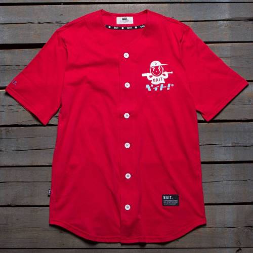 ベイト ロゴ ベースボール ジャージー 赤 レッド メンズ 【 BAIT MEN NIPPON LOGO BASEBALL JERSEY SHIRT (RED) / RED 】 メンズファッション トップス Tシャツ カットソー