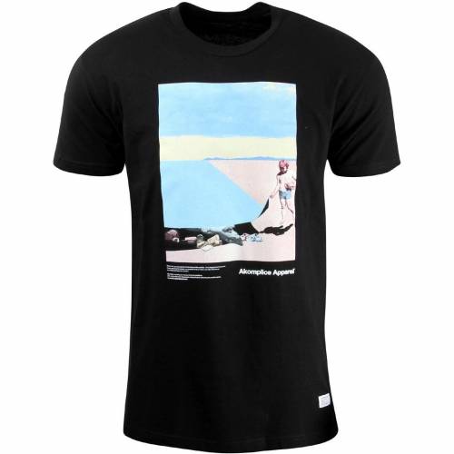 アコンプライス Tシャツ 黒色 ブラック メンズ 【 AKOMPLICE MEN OCEAN LIES TEE (BLACK) / BLACK 】 メンズファッション トップス カットソー