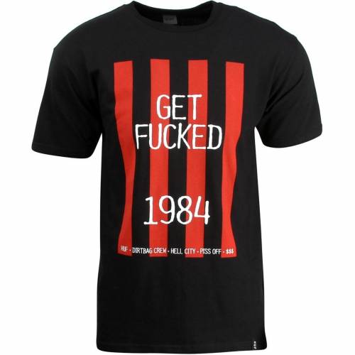 ハフ Tシャツ 黒色 ブラック メンズ 【 HUF MEN GET FUCKED TEE (BLACK) / BLACK 】 メンズファッション トップス カットソー