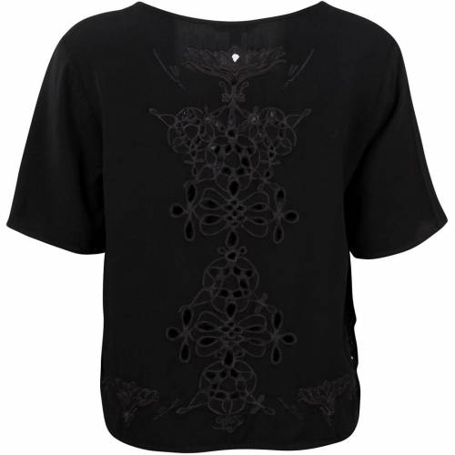 オベイ ウーブン Tシャツ 黒色 ブラック レディース 【 OBEY WOMEN ESSEX WOVEN TEE (BLACK) / BLACK 】 レディースファッション トップス カットソー｜スニケス