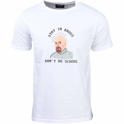 Tシャツ 白色 ホワイト レイジーオーフ メンズ 【 LAZY OAF MEN STAY IN DRUGS TEE (WHITE) / WHITE 】 メンズファッション トップス カットソー