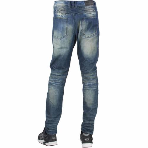 パンツ テーパードジーンズ Blue ブルー メンズ Wash Blue デニム Biker ブルー スニケス ファッションブランド Nyc ファッション 青色 Men カジュアル Embellish ジーンズ Stone Spur メンズ