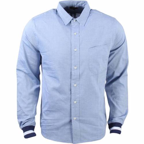 クロット 青色 ブルー メンズ 【 CLOT MEN RIBBED CUFF SHIRT (BLUE) / BLUE 】 メンズファッション トップス カジュアルシャツ｜スニケス 24,220円