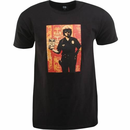 オベイ Tシャツ 黒色 ブラック メンズ 【 OBEY AMERICAS FINEST COP TEE (BLACK) / BLACK 】 メンズファッション トップス カットソー
