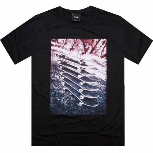 ハフ Tシャツ 黒色 ブラック メンズ 【 HUF STACKED BOARDS TEE (BLACK) / BLACK 】 メンズファッション トップス カットソー