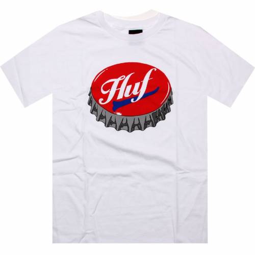 ハフ キャップ キャップ 帽子 Tシャツ 白色 ホワイト メンズ 【 HUF BOTTLE CAP TEE (WHITE) / WHITE 】 メンズファッション トップス カットソー