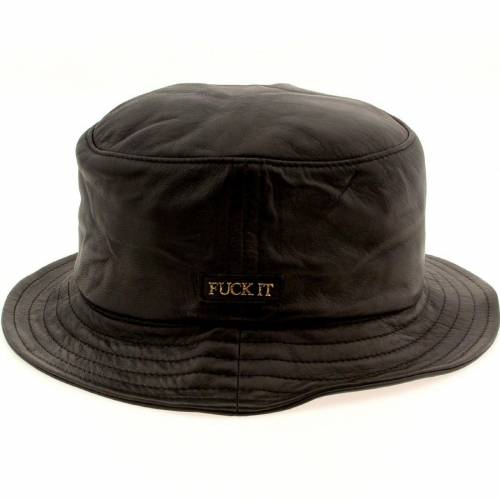 ハフ レザー 黒色 ブラック バケットハット メンズ 【 HUF LEATHER FUCK IT BUCKET HAT (BLACK) / BLACK 】 バッグ キャップ 帽子 メンズキャップ 帽子|スニケス