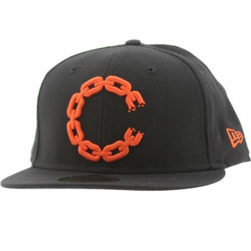 オレンジ ブラック メンズ帽子 ファッションブランド Black Logo C Orange Cap エラ ハット C カジュアル Black ニューエラ キャップ クルックスアンドキャッスルズ 黒色 帽子 ロゴ Fitted Link キャップ ファッション メンズ 橙 キャップ