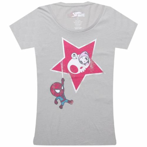 トキドキ レディース プルオーバー 薄墨色 シメント 【 TOKIDOKI X MARVEL WOMENS CIAO SPIDEY TEE (CEMENT) / CEMENT 】 レディース流行り物 トップス カットソー
