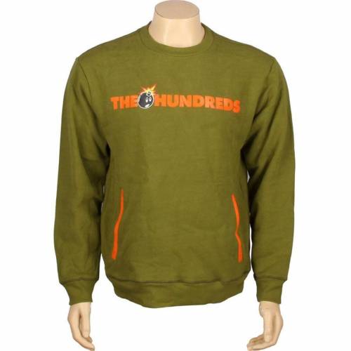 【★百貨店SALE★6/11真夜中2時迄】オリーブ メンズ 【 THE HUNDREDS ROO CREWNECK (OLIVE) / OLIVE 】 メンズ流行り物 トップス ティーシャツ カットソー