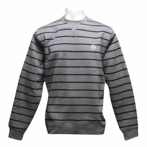 【★百貨店SALE★6/11夜夜中2時迄】ハフ 労働者の一団 薄墨色 薄墨色 メンズ 【 HUF PINSTRIPE CREW (GREY) / GREY 】 メンズ流行り物 トップス 流汗 調教師