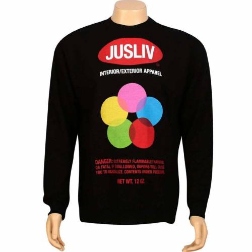 ジャスリブ 黒色 ブラック メンズ 【 JSLV AEROSOL CREWNECK (BLACK) / BLACK 】 メンズファッション トップス Tシャツ カットソー