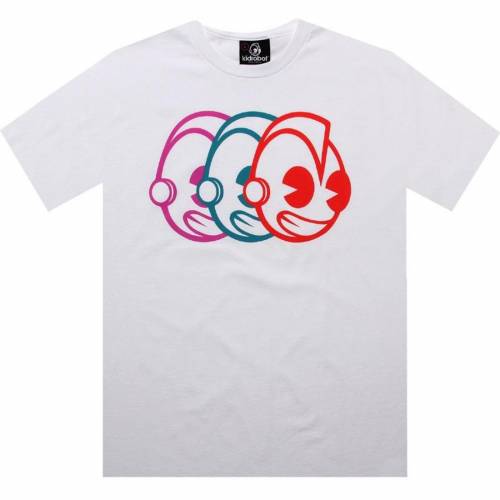 キッドロボット Tシャツ 白色 ホワイト メンズ 【 KIDROBOT ROBOT HEAD ILLUSIONS TEE (WHITE) / WHITE 】 メンズファッション トップス カットソー