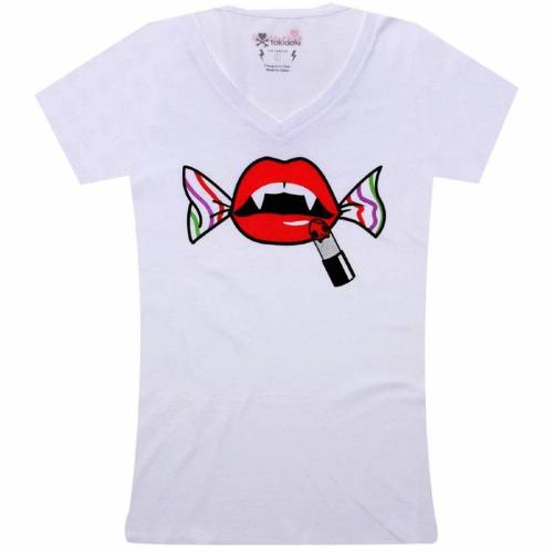 トキドキ レディース Tシャツ 白色 ホワイト 【 TOKIDOKI WOMENS DEADLY KISS TEE (WHITE) / WHITE 】 レディースファッション トップス カットソー