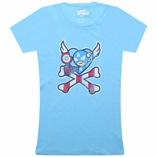 トキドキ レディース Tシャツ 青色 ブルー 【 TOKIDOKI X MARVEL WOMENS CAPTAIN LOLLIPOP TEE (LIGHT BLUE) / LIGHT BLUE 】 レディースファッション トップス カットソー