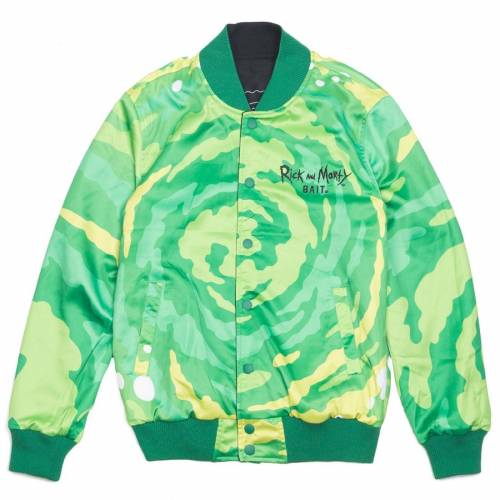 ベイト リバーシブル ジャケット 黒色 ブラック メンズ 【 BAIT X RICK AND MORTY MEN REVERSIBLE VARSITY JACKET (BLACK) / BLACK 】 メンズファッション コート