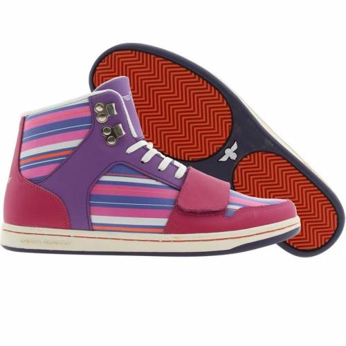 【★百貨店SALE★6/11十二時2時迄】レディース 創造的命のせんたく スニーカー 【 CREATIVE RECREATION CREATIVE RECREATION WOMENS CESARIO (GRAPE / FUCHSIA MULTI STRIPES) GRAPE FUCHSIA MULTI STRIPES 】
