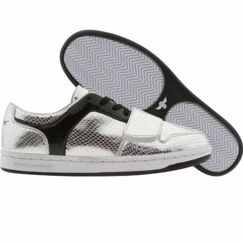 レディース 黒色 ブラック 銀色 シルバー パテント クリエイティブレクリエーション スニーカー 【 CREATIVE RECREATION CREATIVE RECREATION WOMENS CESARIO LOW (SILVER SNAKE / BLACK PATENT) SILVER SNAKE BLACK PATENT 】｜スニケス