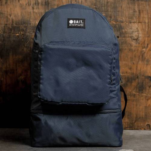 ベイト 靴 スニーカー ナイロン バックパック バッグ リュックサック 紺色 ネイビー メンズ 【 BAIT LIGHTWEIGHT PACKABLE AND DETACHABLE SNEAKER NYLON BACKPACK (NAVY) / NAVY 】 メンズバッグ