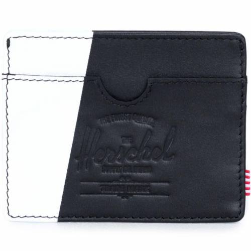 サプライ レザー 財布 黒色 ブラック 白色 ホワイト ハーシェルサプライ メンズ 【 HERSCHEL SUPPLY CO CHARLIE LEATHER WALLET (BLACK / WHITE) BLACK WHITE 】 バッグ ケース メンズ財布｜スニケス