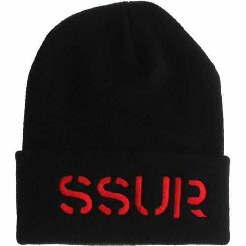 サー ビーニー キャップ 帽子 黒色 ブラック 赤 レッド メンズ 【 SSUR STENCIL BEANIE (BLACK / RED) BLACK RED 】 バッグ メンズキャップ 帽子 ニット帽