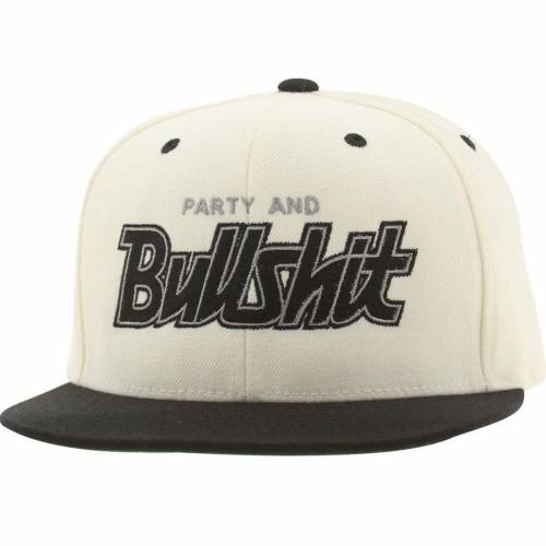 スニークティップ スナップバック バッグ キャップ キャップ 帽子 白色 ホワイト 黒色 ブラック メンズ 【 SNEAKTIP PARTY AND BULLSHIT SNAPBACK CAP (WHITE / BLACK) WHITE BLACK 】 メンズキャップ 帽子