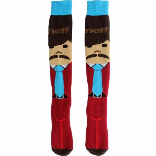 ネフ キャラクター 靴下 茶色 ブラウン 赤 レッド メンズ 【 NEFF CARLO CHARACTER SNOW SOCKS (RED / BROWN TEAL) 1S RED BROWN TEAL 】 インナー 下着 ナイトウエア レッグ｜スニケス