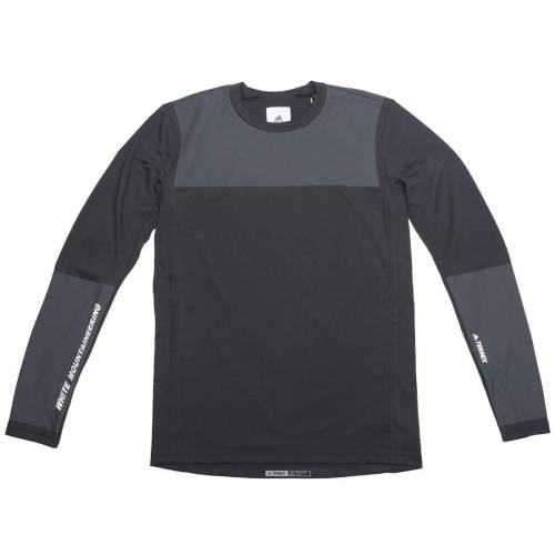 アディダス 白色 ホワイト スリーブ Tシャツ 黒色 ブラック 長袖 メンズ 【 ADIDAS X WHITE MOUNTAINEERING MEN WM AGRAVIC BONDED LONG SLEEVE TEE (BLACK) / BLACK 】 メンズファッション トップス カットソー｜スニケス