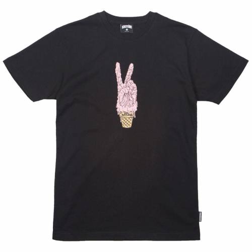 【★百貨店SALE★6/11真夜中2時迄】皮膚軟化剤 ティーシャツ 黒いこと 黒いこと クリーム メンズ 【 ICE CREAM MEN CUP TEE (BLACK) / BLACK 】 メンズ流行り物 トップス カットソー