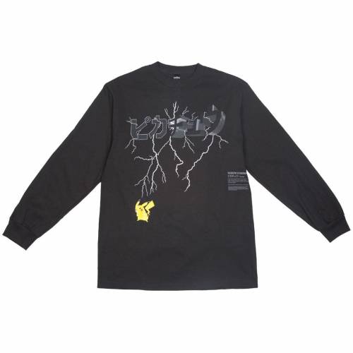 ディープ ベイト ライトニング ストライク スリーブ Tシャツ 黒色 ブラック 長袖 メンズ 【 10 DEEP BAIT EXCLUSIVE 10 DEEP X POKEMON MEN LIGHTNING STRIKE LONG SLEEVE TEE (BLACK) / BLACK 】 メンズファッション トッ