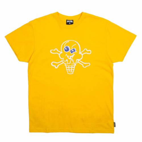 クリーム Tシャツ 黄色 イエロー アイスクリーム メンズ 【 ICE CREAM MEN CONE AND BONES TEE (YELLOW) / YELLOW 】 メンズファッション トップス カットソー|スニケス