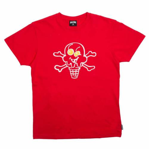クリーム Tシャツ 赤 レッド アイスクリーム メンズ 【 ICE CREAM MEN CONE AND BONES TEE (RED / TOMATO) RED TOMATO 】 メンズファッション トップス カットソー｜スニケス