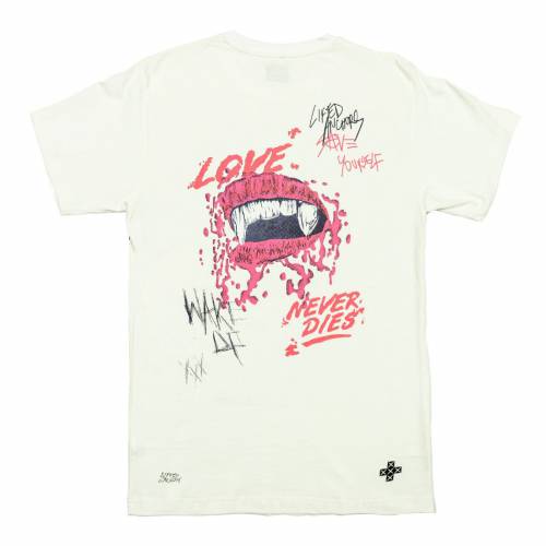 Tシャツ 白色 ホワイト リフティドアンカーズ メンズ 【 LIFTED ANCHORS MEN LOVE DIES TEE (WHITE) / WHITE 】 メンズファッション トップス カットソー