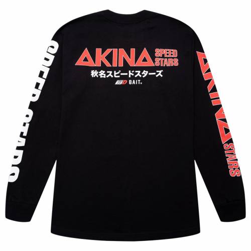 ベイト スピード スターズ スリーブ Tシャツ 黒色 ブラック 長袖 メンズ 【 BAIT X INITIAL D MEN AKINA SPEED STARS LONG SLEEVE TEE (BLACK) / BLACK 】 メンズファッション トップス カットソー 16,352円