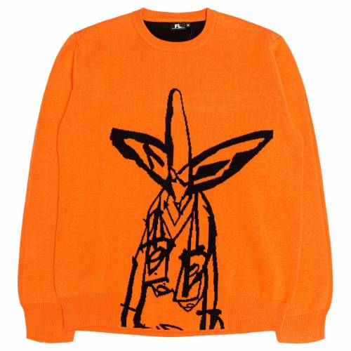 ニット トレーナー 橙 オレンジ メンズ 【 FUTURA LABORATORIES MEN POINTMAN KNIT SWEATER (ORANGE) / ORANGE 】 メンズファッション トップス セーター